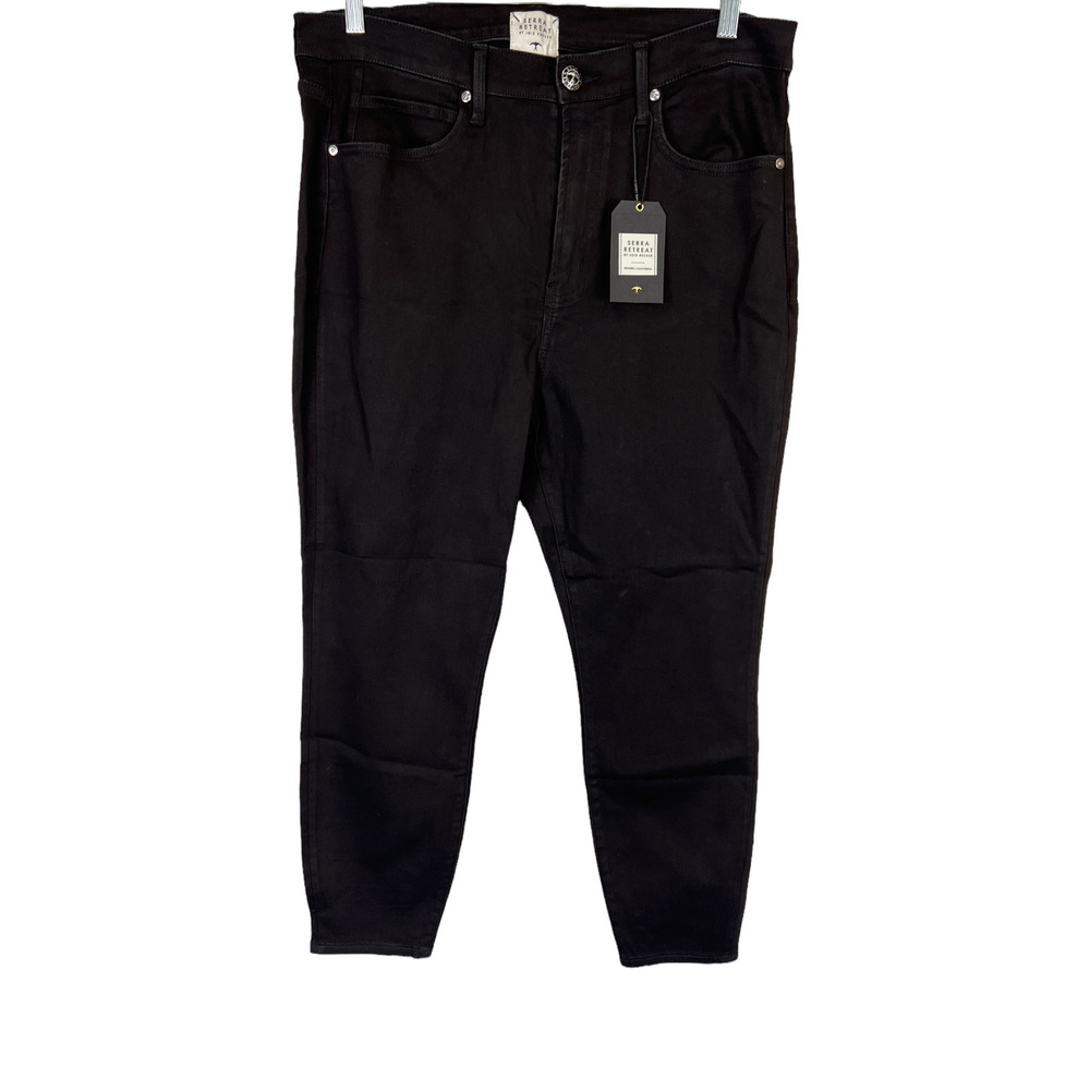 Serra Retreat Women's Surfrider High-Rise Skinny Jeans - Black Rinse Size 14